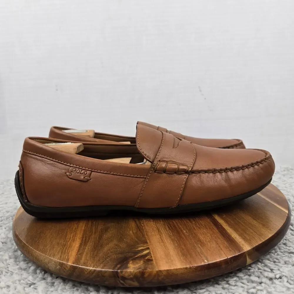 Polo Ralph Lauren Men 10.5D Reynold Brown Casual Full Strap Driving Penny Loafer